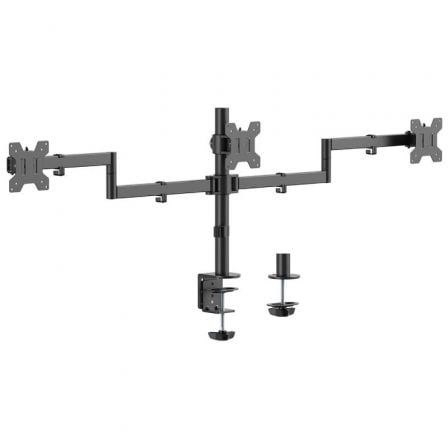 Soporte de Mesa para 3 Monitores Aisens DT27TSR-281/ Giratorio/ Inclinable/ hasta 10kg